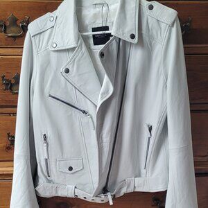 Nasty Gal white leather jacket